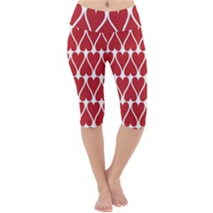 Hearts Pattern Seamless Red Love Lightweight Velour Cropped Yoga Leggings