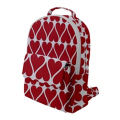 Hearts Pattern Seamless Red Love Flap Pocket Backpack (large)