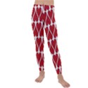 Hearts Pattern Seamless Red Love Kids  Lightweight Velour Leggings View1