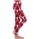 Hearts Pattern Seamless Red Love Kids  Lightweight Velour Leggings View3