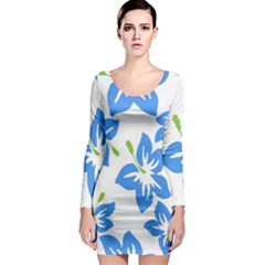 Hibiscus Wallpaper Flowers Floral Long Sleeve Bodycon Dress by Pakrebo