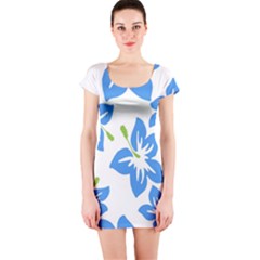 Hibiscus Wallpaper Flowers Floral Short Sleeve Bodycon Dress by Pakrebo