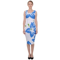 Hibiscus Wallpaper Flowers Floral Sleeveless Pencil Dress