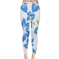 Hibiscus Wallpaper Flowers Floral Inside Out Leggings by Pakrebo