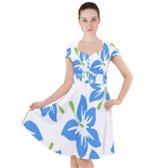 Hibiscus Wallpaper Flowers Floral Cap Sleeve Midi Dress