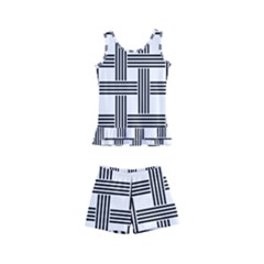 Seamless Stripe Pattern Lines Kids  Boyleg Swimsuit