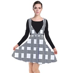 Seamless Stripe Pattern Lines Plunge Pinafore Dress