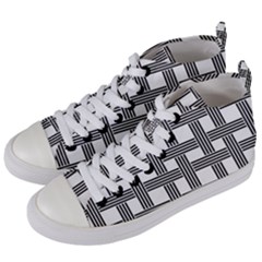 Seamless Stripe Pattern Lines Women s Mid-top Canvas Sneakers