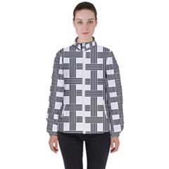 Seamless Stripe Pattern Lines High Neck Windbreaker (women) by Pakrebo