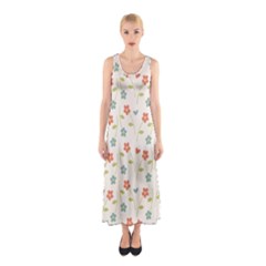 Floral Pattern Wallpaper Retro Sleeveless Maxi Dress by Pakrebo