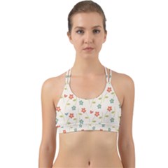 Floral Pattern Wallpaper Retro Back Web Sports Bra