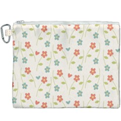 Floral Pattern Wallpaper Retro Canvas Cosmetic Bag (xxxl)