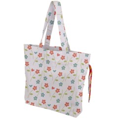 Floral Pattern Wallpaper Retro Drawstring Tote Bag