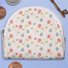 Floral Pattern Wallpaper Retro Horseshoe Style Canvas Pouch