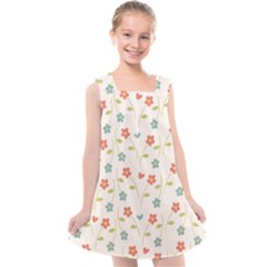 Floral Pattern Wallpaper Retro Kids  Cross Back Dress