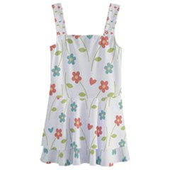 Floral Pattern Wallpaper Retro Kids  Layered Skirt Swimsuit