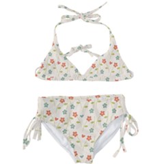 Floral Pattern Wallpaper Retro Kids  Classic Bikini Set