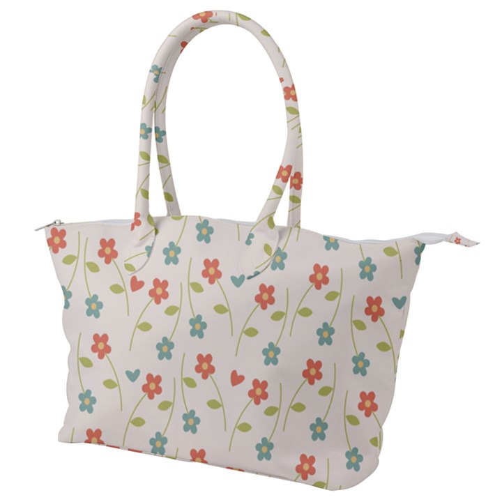 Floral Pattern Wallpaper Retro Canvas Shoulder Bag