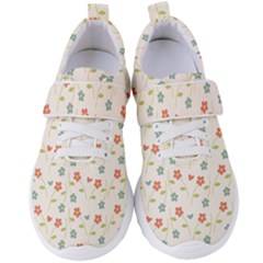 Floral Pattern Wallpaper Retro Women s Velcro Strap Shoes