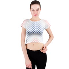 Dots Pointillism Abstract Chevron Crew Neck Crop Top by Pakrebo