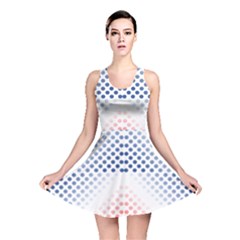 Dots Pointillism Abstract Chevron Reversible Skater Dress by Pakrebo