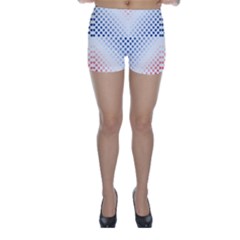 Dots Pointillism Abstract Chevron Skinny Shorts by Pakrebo