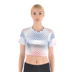 Dots Pointillism Abstract Chevron Cotton Crop Top by Pakrebo