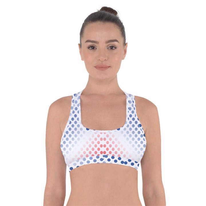 Dots Pointillism Abstract Chevron Cross Back Sports Bra