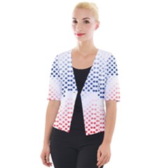 Dots Pointillism Abstract Chevron Cropped Button Cardigan by Pakrebo