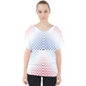 Dots Pointillism Abstract Chevron V-Neck Dolman Drape Top View1