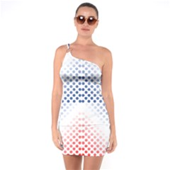 Dots Pointillism Abstract Chevron One Soulder Bodycon Dress by Pakrebo