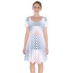 Dots Pointillism Abstract Chevron Short Sleeve Bardot Dress by Pakrebo