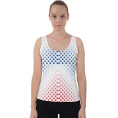 Dots Pointillism Abstract Chevron Velvet Tank Top