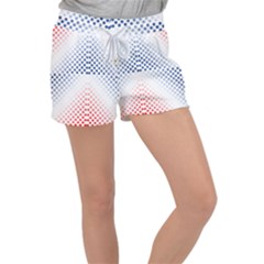 Dots Pointillism Abstract Chevron Women s Velour Lounge Shorts by Pakrebo