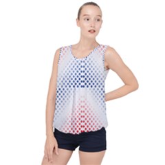 Dots Pointillism Abstract Chevron Bubble Hem Chiffon Tank Top