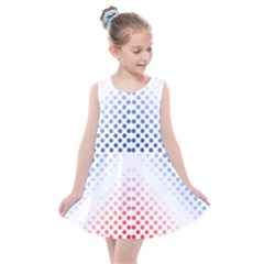 Dots Pointillism Abstract Chevron Kids  Summer Dress by Pakrebo