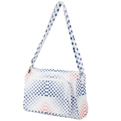 Dots Pointillism Abstract Chevron Front Pocket Crossbody Bag