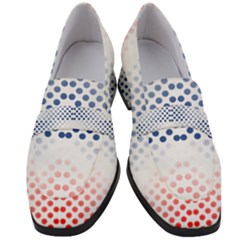 Dots Pointillism Abstract Chevron Women s Chunky Heel Loafers