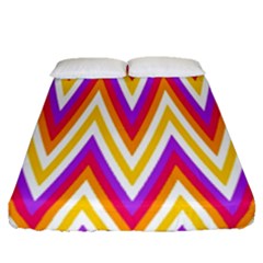 Chevrons Stripes Pattern Geometric Fitted Sheet (queen Size) by Pakrebo