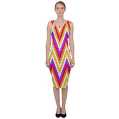 Chevrons Stripes Pattern Geometric Sleeveless Pencil Dress