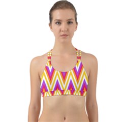 Chevrons Stripes Pattern Geometric Back Web Sports Bra