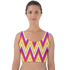 Chevrons Stripes Pattern Geometric Velvet Crop Top