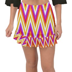 Chevrons Stripes Pattern Geometric Fishtail Mini Chiffon Skirt