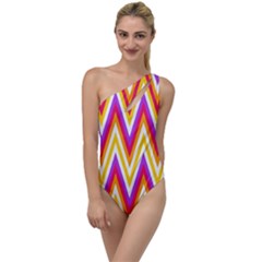 Chevrons Stripes Pattern Geometric To One Side Swimsuit