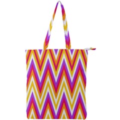 Chevrons Stripes Pattern Geometric Double Zip Up Tote Bag