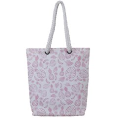 Tropical Pattern Full Print Rope Handle Tote (small)