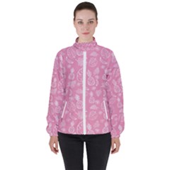 Tropical Pattern High Neck Windbreaker (women)