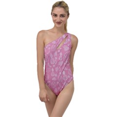 Tropical Pattern To One Side Swimsuit