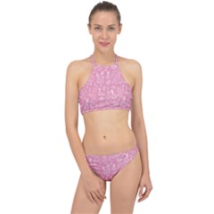 Tropical Pattern Racer Front Bikini Set