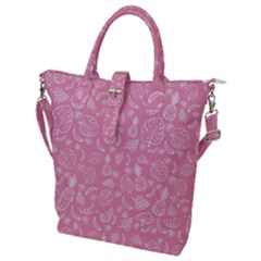 Tropical Pattern Buckle Top Tote Bag